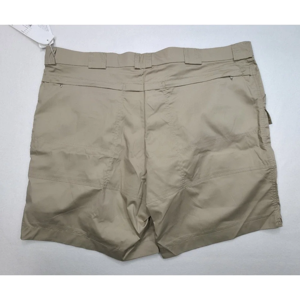 New Sportif USA Mens Size 46 Cargo Shorts‎ Beige Lycra Stretch Fishing Sailing